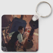 ヴィンテージ事業、映画館の映写技師 キーホルダー (裏面)