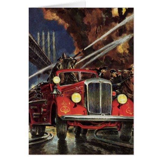 ヴィンテージ事業、消防士、消防士の消防車 (正面)