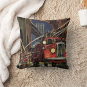 ヴィンテージ事業、消防士、消防士の消防車 クッション (ブランケット)
