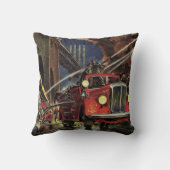 ヴィンテージ事業、消防士、消防士の消防車 クッション (裏面)