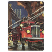 ヴィンテージ事業、消防士、消防士の消防車 クリップボード (裏面)
