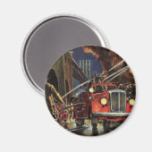 ヴィンテージ事業、消防車消防士 マグネット (正面/裏面)