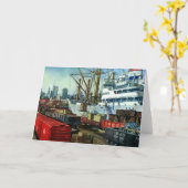 ヴィンテージ事業、着航貨物船運送 カード (黄色い花)