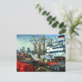 ヴィンテージ事業、着航貨物船運送 ポストカード (スタンド正面)