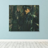 ヴィンテージ事業，緊急電話警官 キャンバスプリント (インサイチュ (ウッドフロア))