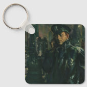 ヴィンテージ事業，緊急電話警官 キーホルダー (正面)