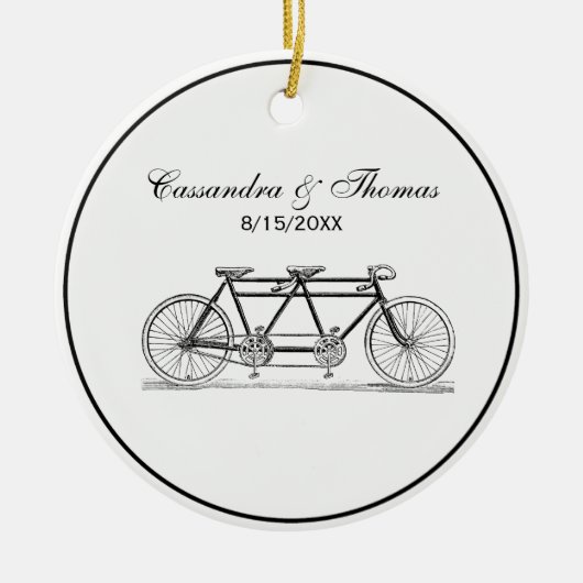ヴィンテージ二連式自転車 セラミックオーナメント (正面)