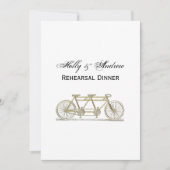 ヴィンテージ二連車金ゴールド 招待状 (正面)