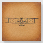 ヴィンテージ二面アンティーク航空術 ストーンコースター (正面)