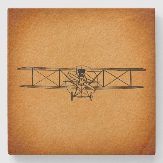 ヴィンテージ二面アンティーク航空術 ストーンコースター (正面)