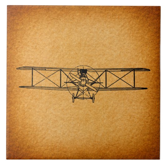 ヴィンテージ二面アンティーク航空術 タイル (正面)