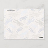 ヴィンテージ二面バーラッププリント機飛行機パターン ポストカード (裏面)