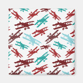 ヴィンテージ二面型飛行機アビエーターギフト マグネット (正面)