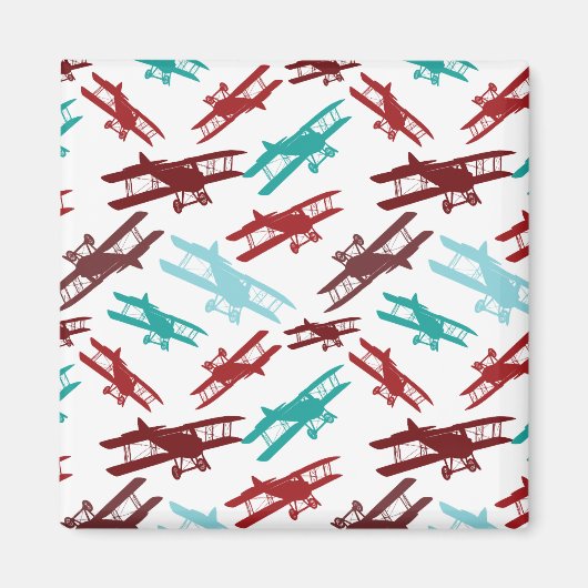 ヴィンテージ二面型飛行機アビエーターギフト マグネット (正面)