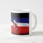 ヴィンテージ交通、愛国的なレーシングカー ジャンボコーヒーマグカップ (正面右)