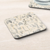 ヴィンテージ人体の解剖学的クリームマーフィルマーブル コースター (左側)