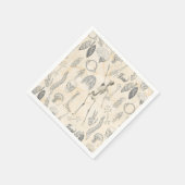 ヴィンテージ人体の解剖学的クリームマーフィルマーブル スタンダードカクテルナプキン (角)