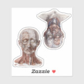 ヴィンテージ人体解剖学サイエンスヘッド シール (シート)