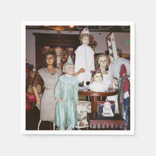 ヴィンテージ人形アンティーク スタンダードカクテルナプキン (正面)