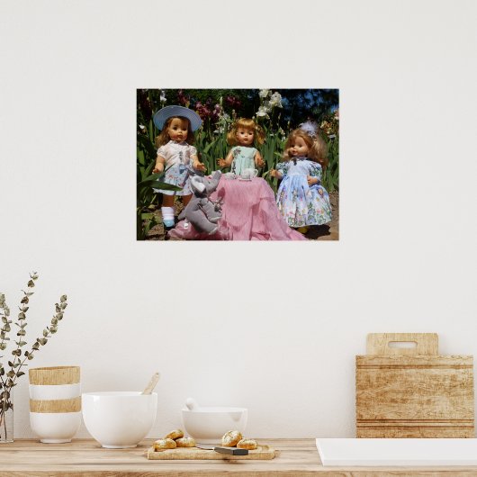 ヴィンテージ人形エレガント茶パーティーポスター ポスター (キッチン)