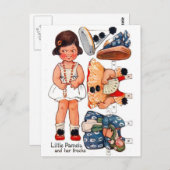 ヴィンテージ人形小さな女の子パメラ葉書 ポストカード (正面/裏面)