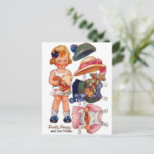 ヴィンテージ人形小さな女の子ペギー葉書 ポストカード (スタンド正面)