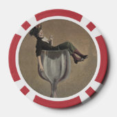 ヴィンテージ人気があるパーティーガールワイングラストランプのポーカーチップ ポーカーチップ (裏面)