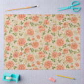 ヴィンテージ人気があるフローラバラ 薄葉紙 (クラフト)