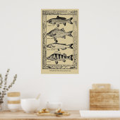 ヴィンテージ人気がある淡水魚(Louis Rhead) ポスター (キッチン)