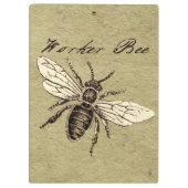 ヴィンテージ人蜂イラストレーションアンティーク クリップボード (裏面)