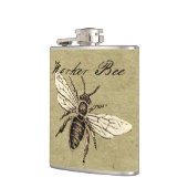 ヴィンテージ人蜂イラストレーションアンティーク フラスク (左)