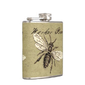 ヴィンテージ人蜂イラストレーションアンティーク フラスク (右)