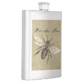 ヴィンテージ人蜂イラストレーションアンティーク フラスク (右)