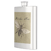 ヴィンテージ人蜂イラストレーションアンティーク フラスク (左)