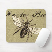 ヴィンテージ人蜂イラストレーションアンティーク マウスパッド (マウス)