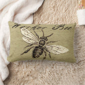 ヴィンテージ人蜂イラストレーションアンティーク ランバークッション (ブランケット)