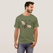 ヴィンテージ人蜂イラストレーションアンティーク Tシャツ (正面フル)