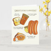 ヴィンテージ人間の形をした記念日カード カード (黄色い花)