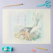 ヴィンテージ人魚が船の窓をのぞきこむ 薄葉紙 (クラフト)