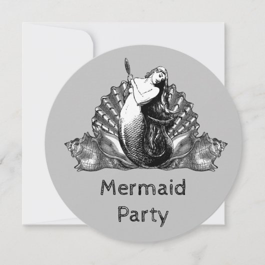 ヴィンテージ人魚と貝殻 (正面)