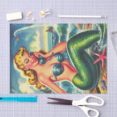 ヴィンテージ人魚のピン留め 薄葉紙 (クラフト)