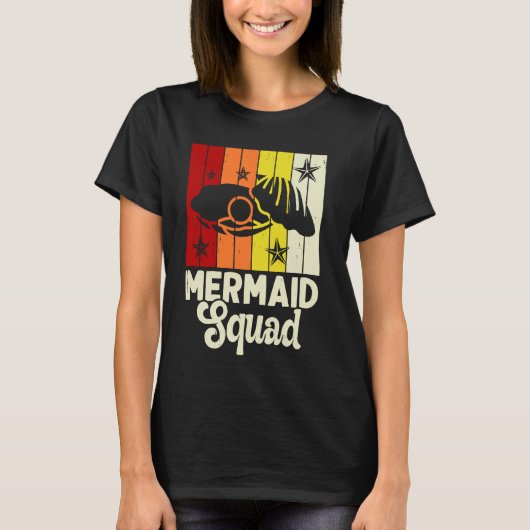 ヴィンテージ人魚の分隊の化石恋人 Tシャツ (正面)