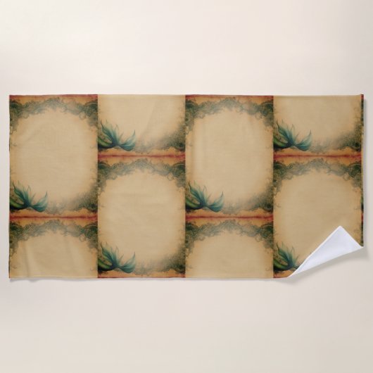 ヴィンテージ人魚の尾 ビーチタオル (正面)