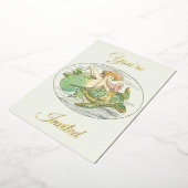 ヴィンテージ人魚の海の下のパーティー 箔招待状 (回転した状態)