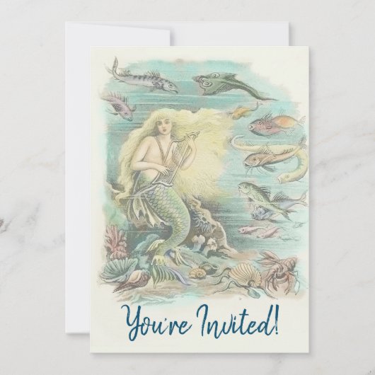 ヴィンテージ人魚の海の下パーティー 招待状 (正面)