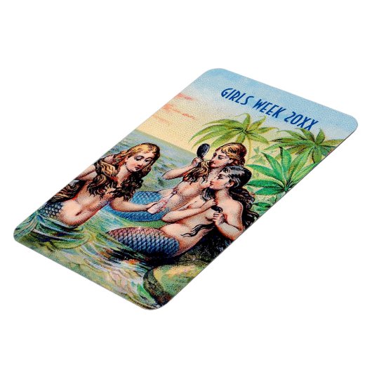 ヴィンテージ人魚イラストレーション客室ドアマーカー マグネット (左側)