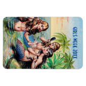 ヴィンテージ人魚イラストレーション客室ドアマーカー マグネット (横)