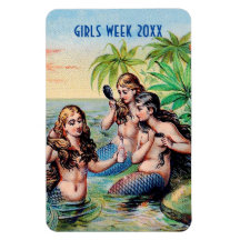 ヴィンテージ人魚イラストレーション客室ドアマーカー