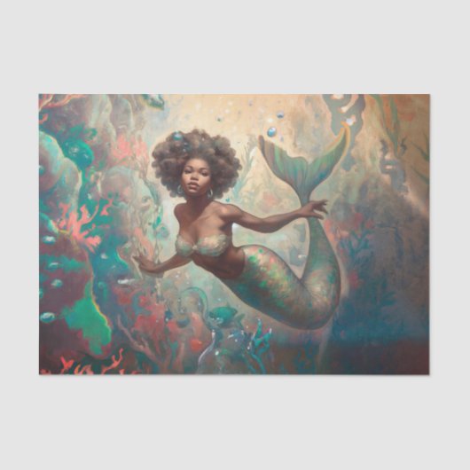 ヴィンテージ人魚デコページ 薄葉紙 (正面)