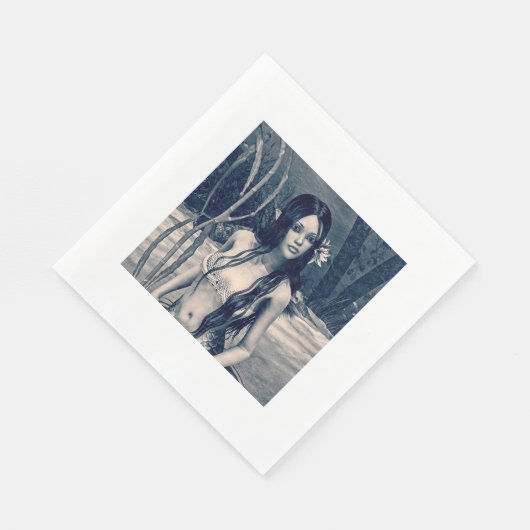 ヴィンテージ人魚 スタンダードランチョンナプキン (角)